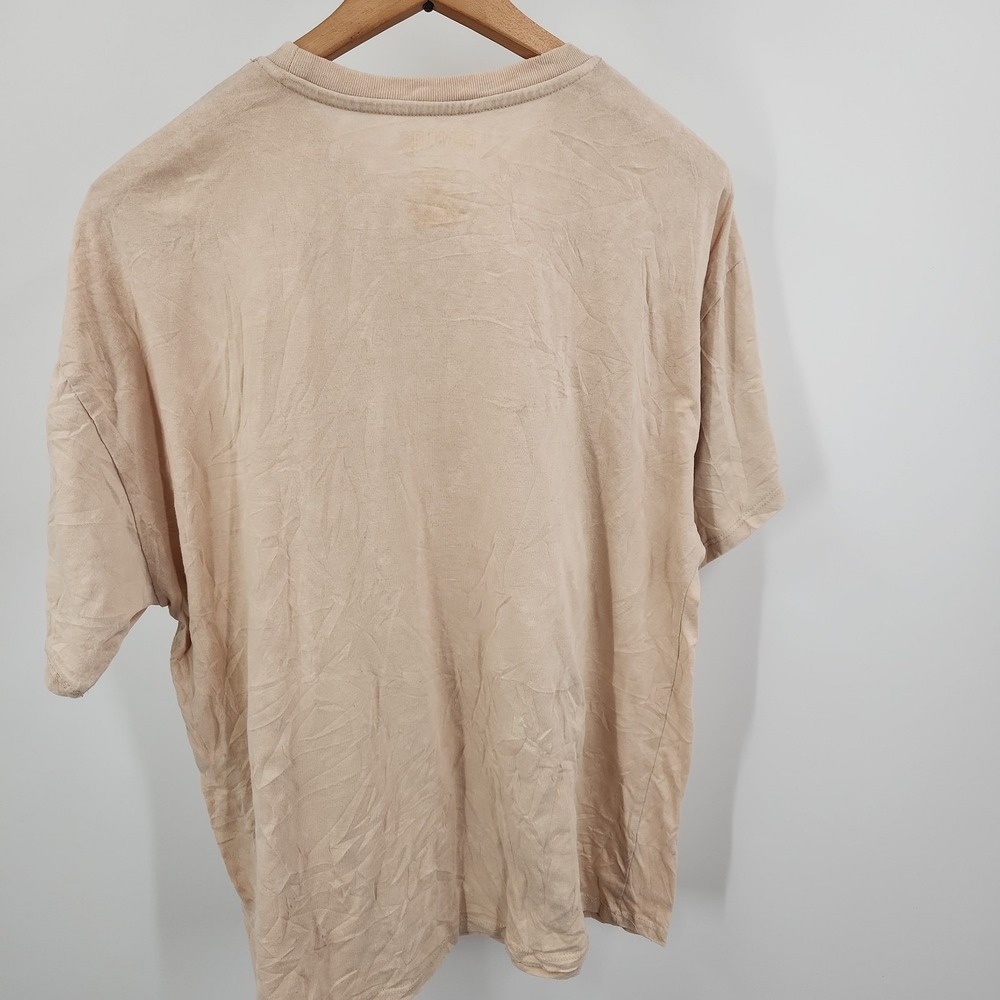 Peanuts Joe Cool Snoopy Graphic T-Shirt Tan Beige XL Retro Woodstock Rainbow - Picture 4 of 4